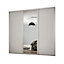 Contemporary Shaker Mirrored Dove grey 3 door Sliding Wardrobe Door kit (H)2260mm (W)2136mm