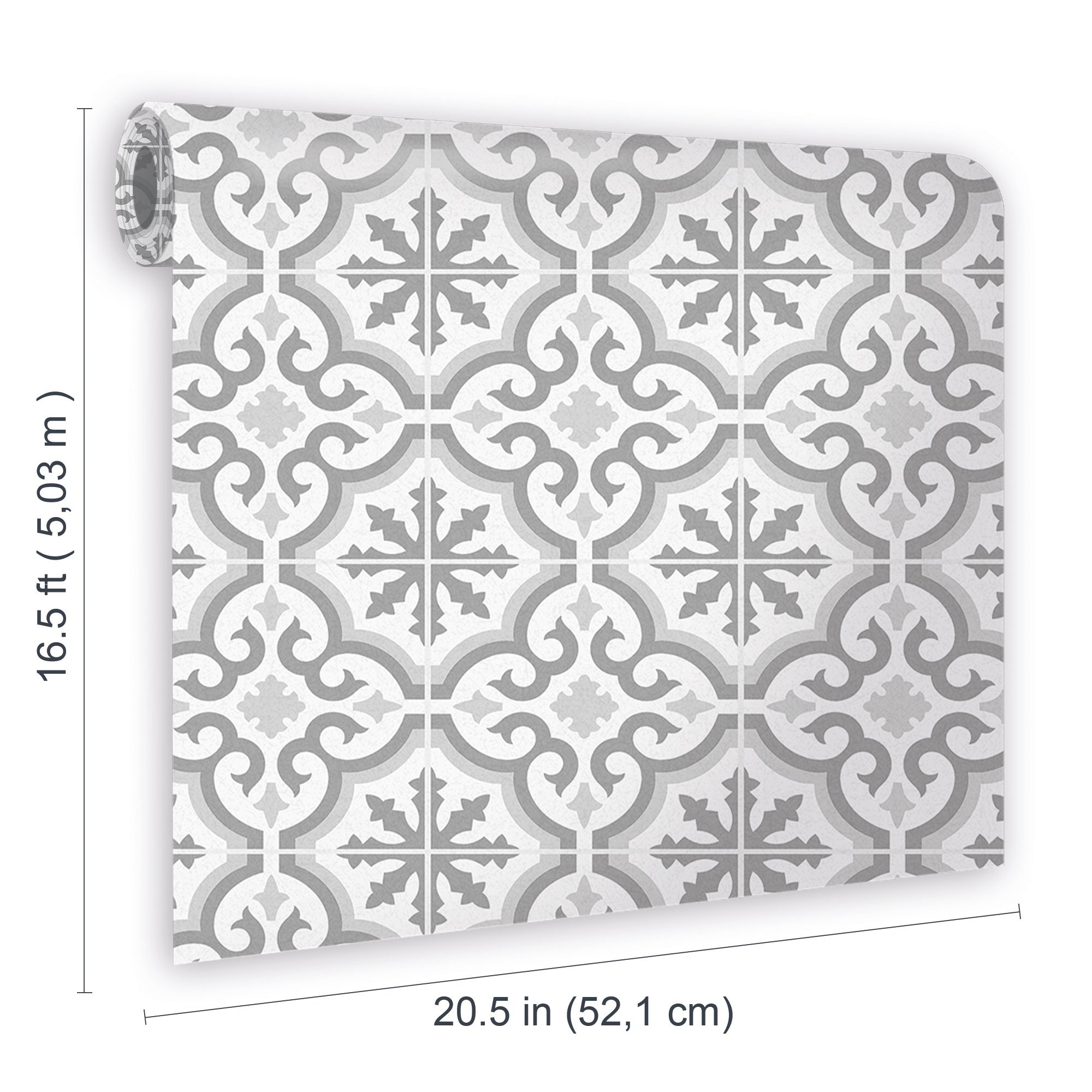 Contour Grecian Grey Tile effect Textured Wallpaper