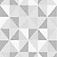 Contour Grey & white Obelisk Tile effect Textured Wallpaper Sample