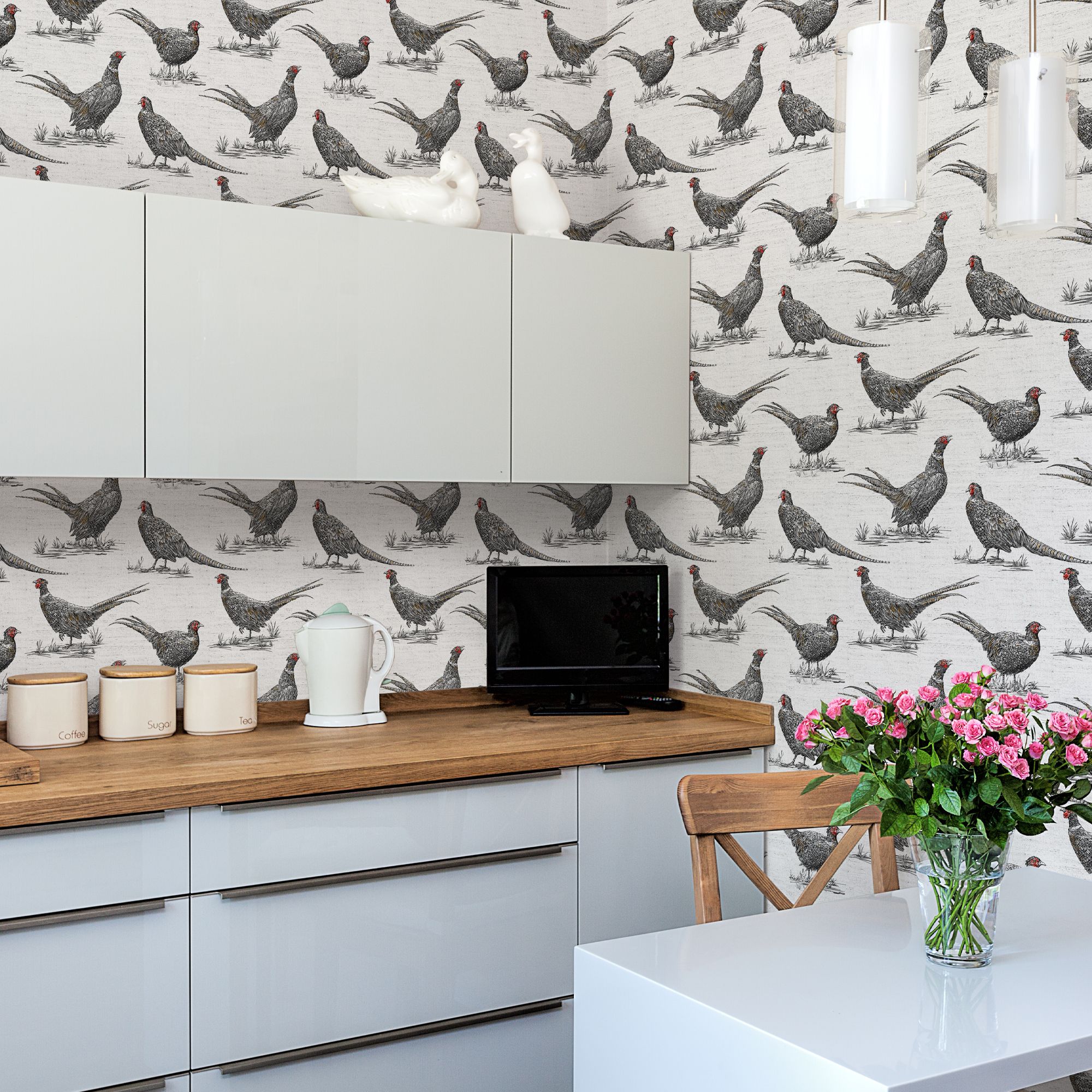Contour Multicolour Pheasant Smooth Wallpaper