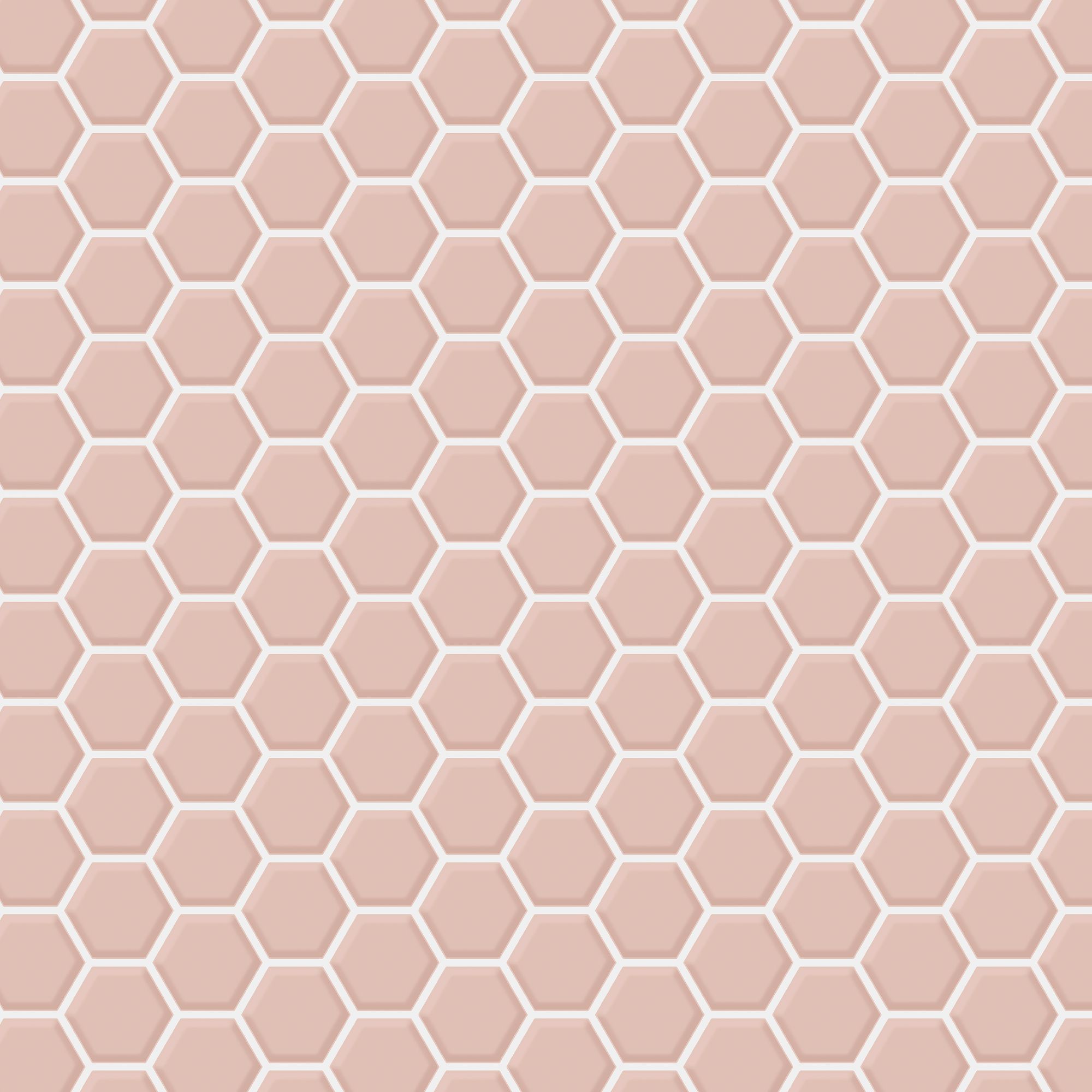 Contour Pink Tile effect Tile Smooth Wallpaper