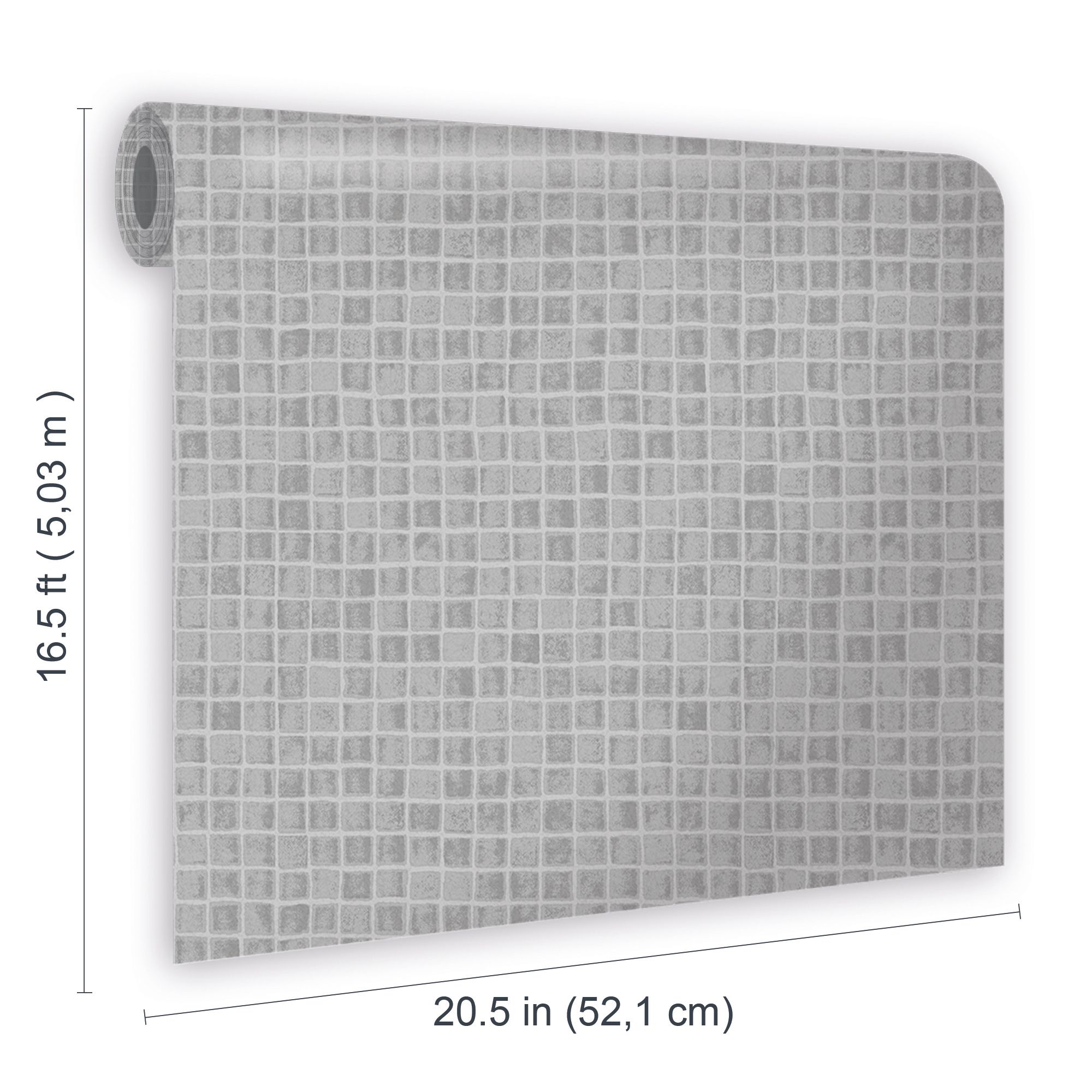 Contour Spectrum Grey Tile effect Mosaic Textured Wallpaper