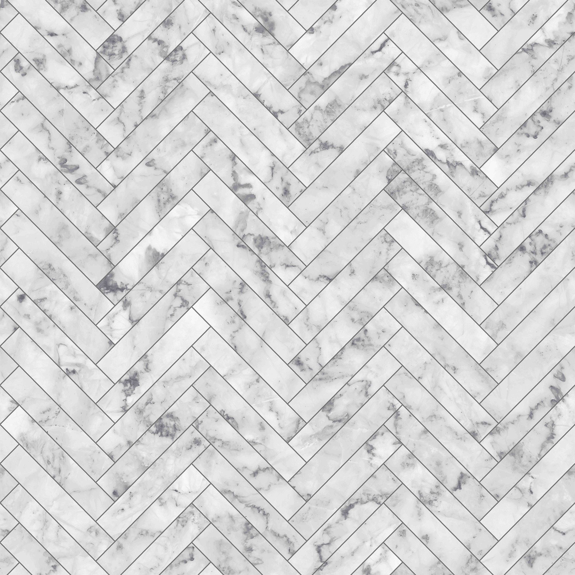 Contour White Marble chevron Tile effect Textured Wallpaper Sample