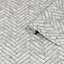 Contour White Marble chevron Tile effect Textured Wallpaper