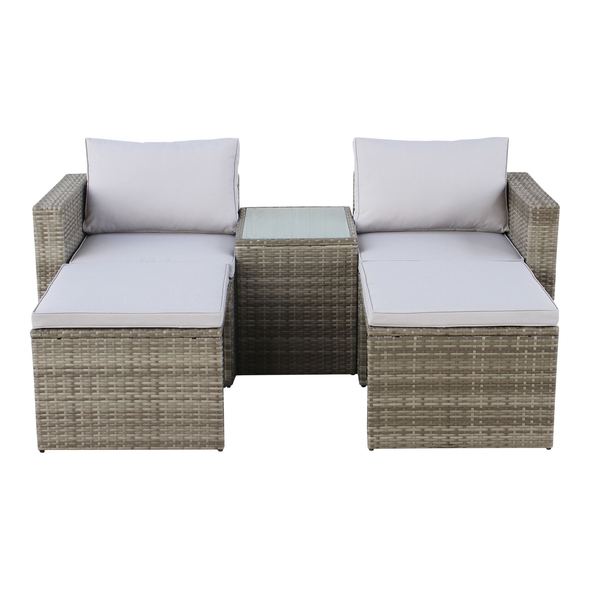 Cony Light brown Rattan effect 2 Seater Coffee table set Tradepoint