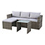 Cony Light brown Rattan effect 3 Seater Coffee table set