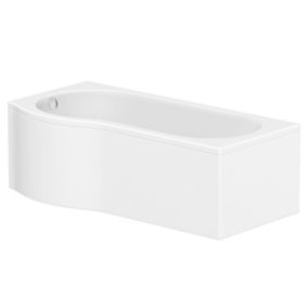 Cooke & Lewis Acrylic Left-handed P-shaped White Shower bath (L)1700mm