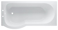 Cooke & Lewis Adelphi Acrylic Left-handed P-shaped Shower Bath (L)1675mm (W)850mm