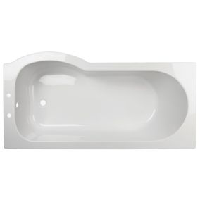 Cooke & Lewis Adelphi Supercast acrylic Right-handed Oval White 0 tap hole Bath (L)1675mm (W)850mm