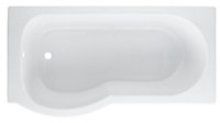 Cooke & Lewis Adelphi White Curved Acrylic P-shaped Left-handed Shower Bath (L)1495mm (W)800mm
