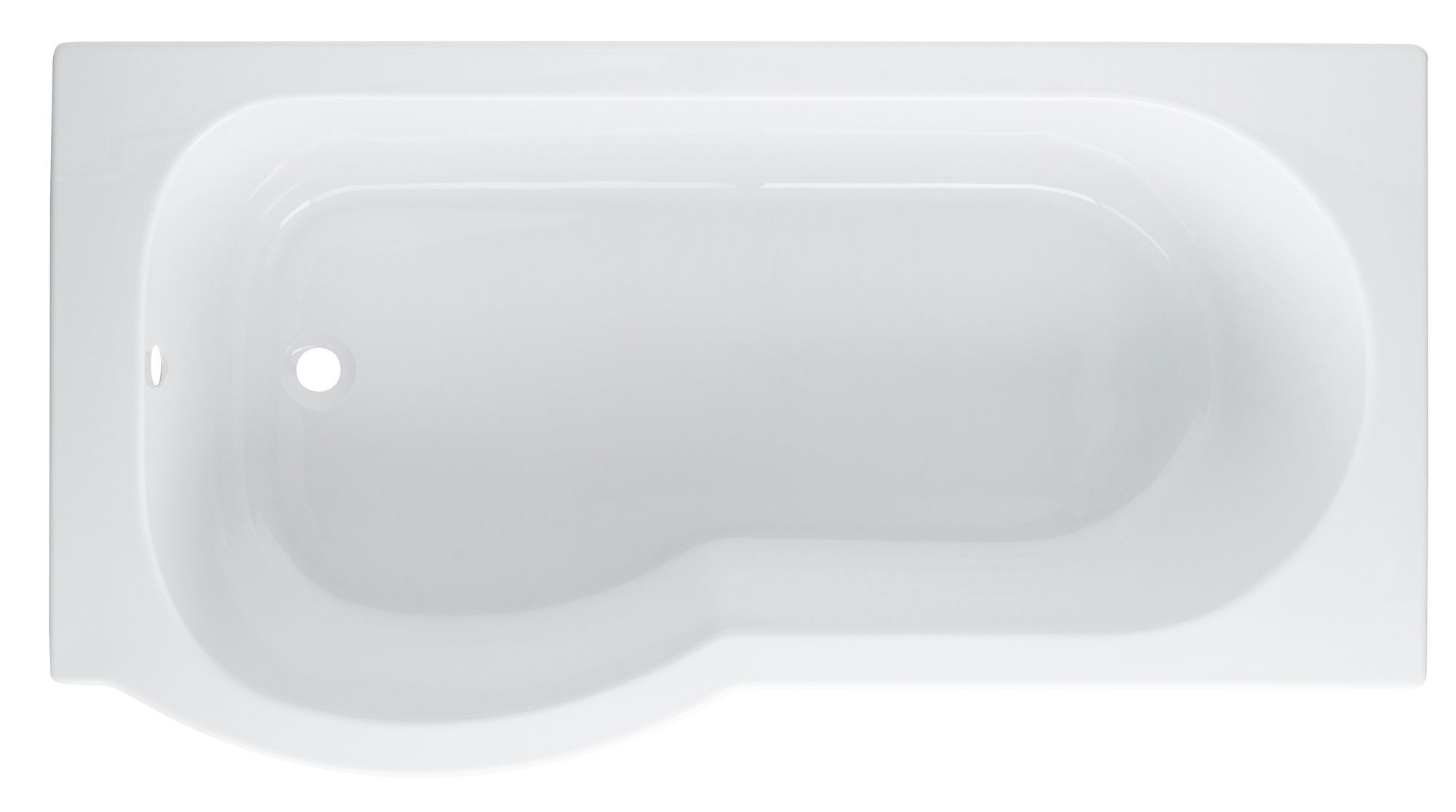 Cooke & Lewis Adelphi White Curved Acrylic P-shaped Left-handed Shower Bath (L)1495mm (W)800mm