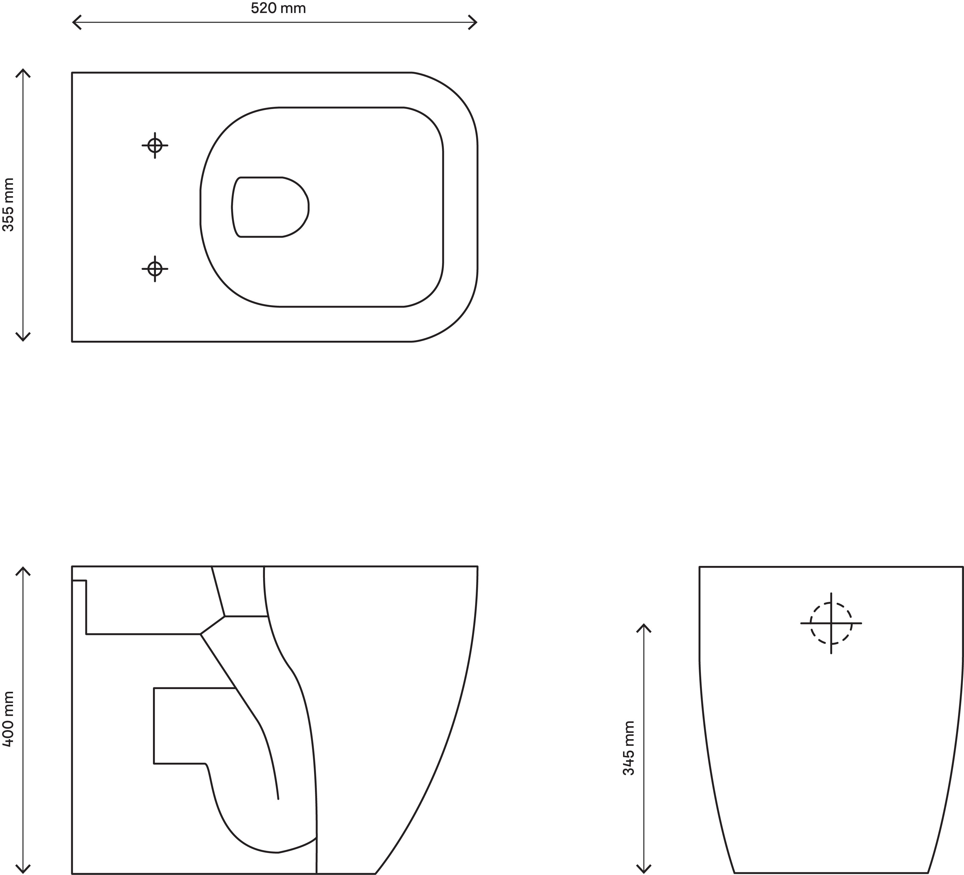 Cooke & Lewis Affini White Back to wall Toilet with Soft close seat