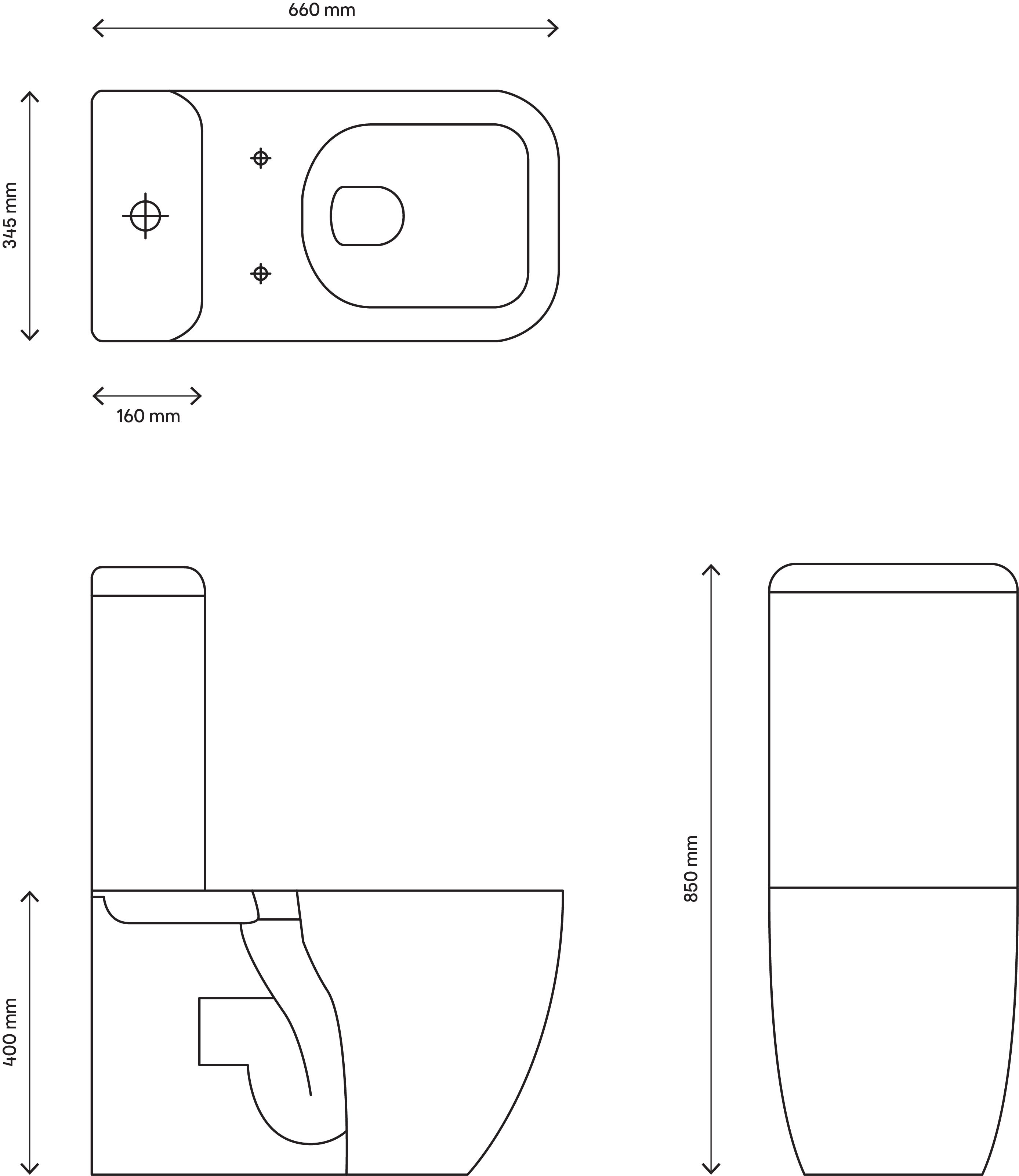 Cooke & Lewis Affini White Close-coupled Toilet with Soft close seat