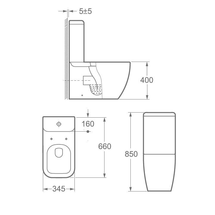 Cooke & Lewis Affini White Close-coupled Toilet with Soft close seat