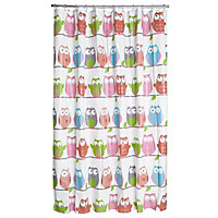Cooke & Lewis Alouette Multicolour Alouette Owls Shower curtain (L)2000mm