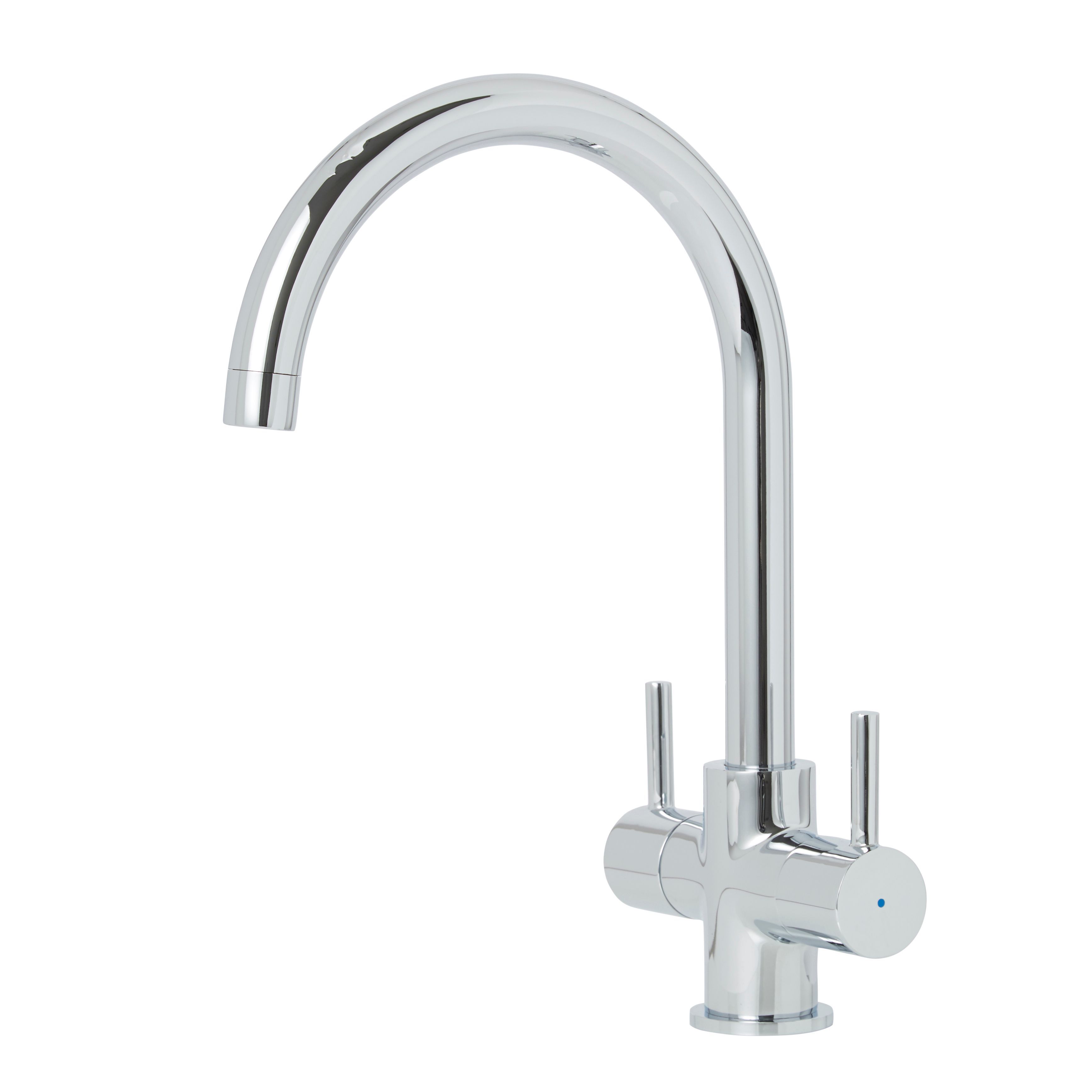 Cooke Lewis Amsel Chrome Effect Kitchen Twin Lever Tap Tradepoint