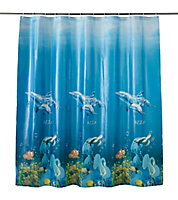 Cooke & Lewis Andrano Multicolour Seafloor Shower curtain (L)1800mm