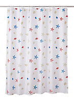 Cooke & Lewis Andrano Multicolour Starfish Shower curtain (L)1800mm
