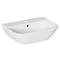 Cooke & Lewis Angelica White Curved Wall-mounted Cloakroom Basin (W)45cm