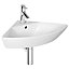 Cooke & Lewis Angelica White Curved Wall-mounted Corner cloakroom Basin (W)62cm