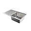 Cooke & Lewis Apollonia Grey Stainless steel 1 Bowl Sink & drainer 500mm x 860mm