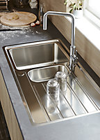 Cooke & Lewis Apollonia Satin Stainless steel 1.5 Bowl Sink & drainer