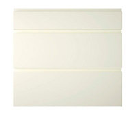 Cooke & Lewis Appleby High Gloss Cream Drawer front (W)800mm, Set of 3