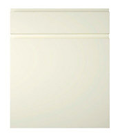 Cooke & Lewis Appleby High Gloss Cream Drawerline door & drawer front, (W)600mm (H)715mm (T)22mm