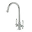 Cooke & Lewis Apsley Chrome effect Kitchen Twin lever Tap