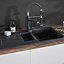 Cooke & Lewis Arber Black Composite quartz 1.5 Bowl Sink & drainer 500mm x 900mm