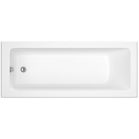 Cooke & Lewis Arezzo Acrylic Rectangular White Straight 0 tap hole Bath (L)1500mm (W)700mm