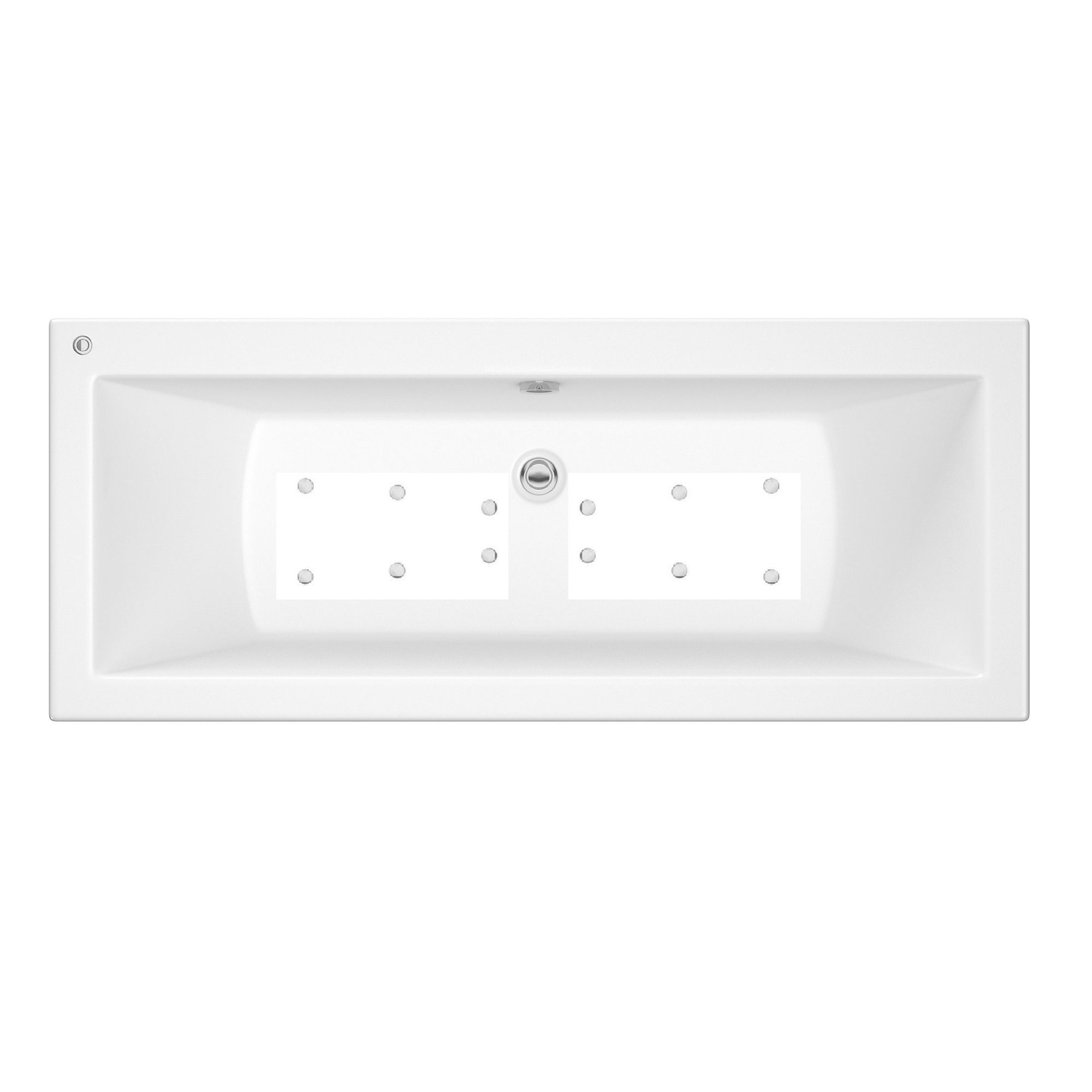 Cooke & Lewis Arezzo Reversible Acrylic 12 Straight Bath & air spa set, (L)1700mm (W)750mm