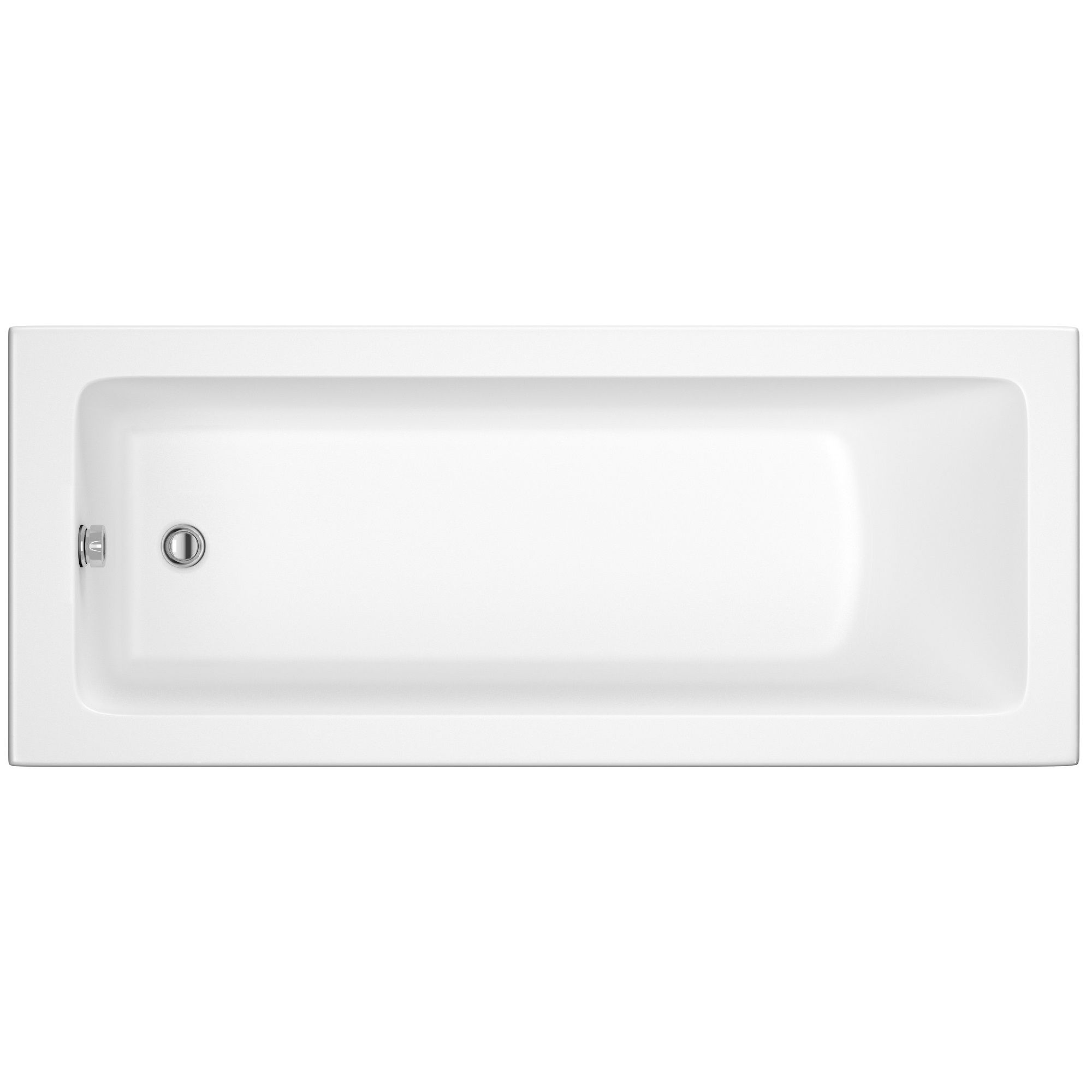Cooke & Lewis Arezzo White Acrylic Rectangular Straight Bath (L)1400mm (W)700mm