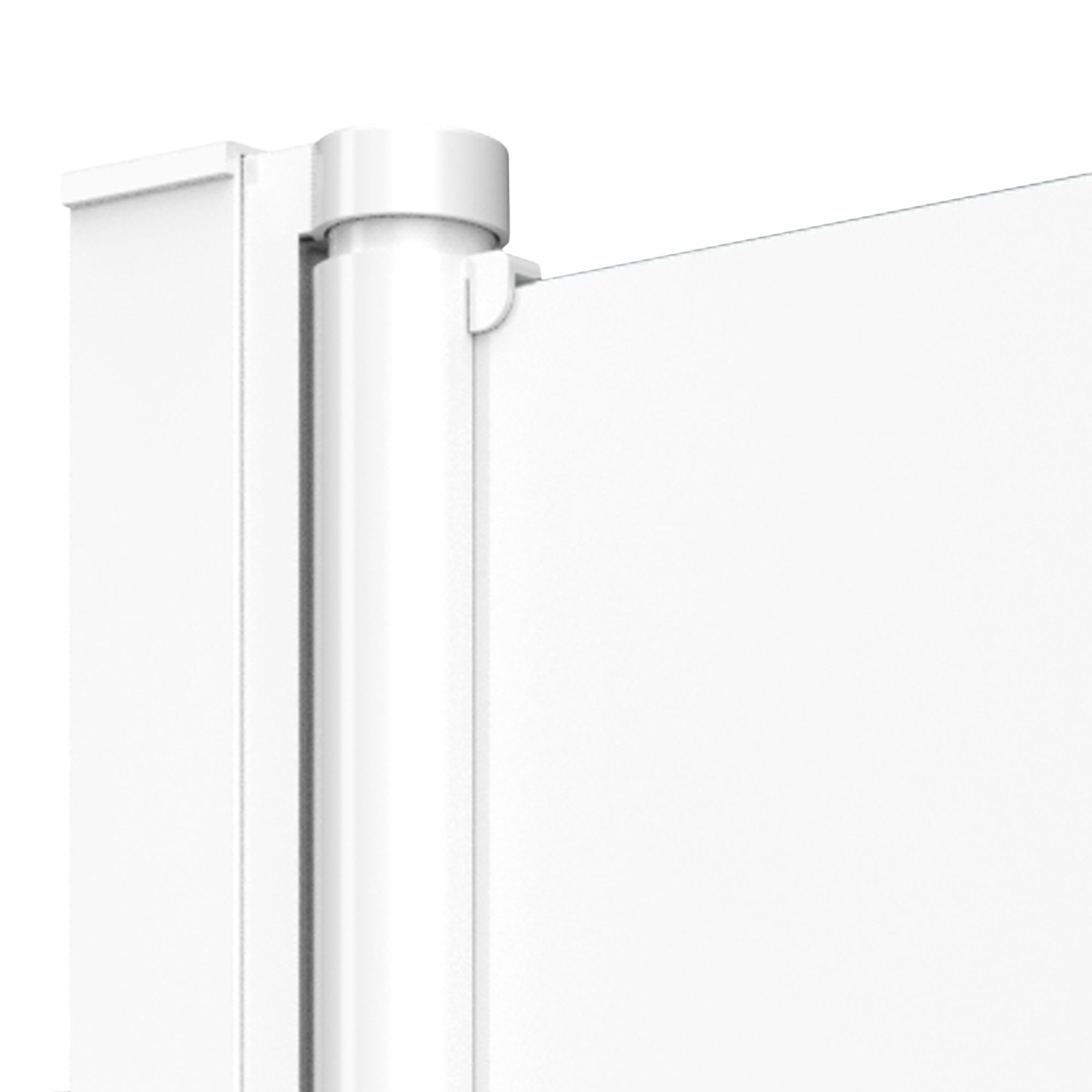 Cooke & Lewis Arkell Straight 1 panel Serigraph Frosted glass White Bath screen, (W) 750mm (H) 1300mm