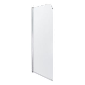 Cooke & Lewis Arkell Straight 1 Panel Silver frame Bath screen, (W)750mm