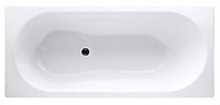 Cooke & Lewis Barbican White Steel Rectangular Luxury bath (L)1700mm (W)750mm