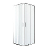 Cooke & Lewis Beloya Silver effect Universal Quadrant Shower Enclosure & tray with Corner entry double sliding door (H)195cm (W)80cm (D)80cm