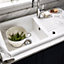 Cooke & Lewis Burbank Gloss White Ceramic 1 Bowl Sink & drainer Reversible drainer