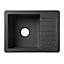 Cooke & Lewis Burnell Hand-rubbed Black Granite composite 1 Bowl Sink & drainer 440mm x 580mm