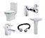 Cooke & Lewis Capriana White Close-coupled Toilet, basin & tap pack