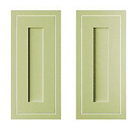 Cooke & Lewis Carisbrooke Green Framed Base corner Cabinet door Set of 2