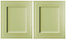 Cooke & Lewis Carisbrooke Green Framed Cabinet door (W)600mm, Set of 2