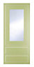 Cooke & Lewis Carisbrooke Green Framed Glazed door & drawer front, (W)500mm (H)1162mm (T)22mm