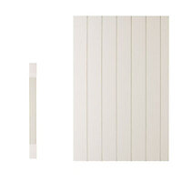 Cooke & Lewis Carisbrooke Ivory Ash effect Square Base pilaster, (H)900mm