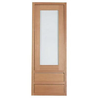 Cooke & Lewis Carisbrooke Oak Framed Glazed Tall dresser door & drawer front, (W)500mm (H)1342mm (T)22mm