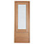 Cooke & Lewis Carisbrooke Oak Framed Glazed Tall dresser door & drawer front, (W)500mm (H)1342mm (T)22mm