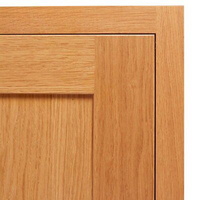 Cooke & Lewis Carisbrooke Oak Framed Tall Cabinet door (W)450mm (H)900mm (T)22mm