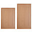 Cooke & Lewis Carisbrooke Oak Framed Tall Cabinet door (W)600mm (H)2100mm (T)22mm, Set of 2