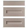 Cooke & Lewis Carisbrooke Taupe Drawer front (W)600mm, Set of 3