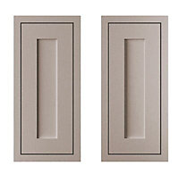 Cooke & Lewis Carisbrooke Taupe Framed Base corner Cabinet door (H)720mm (T)22mm, Set of 2